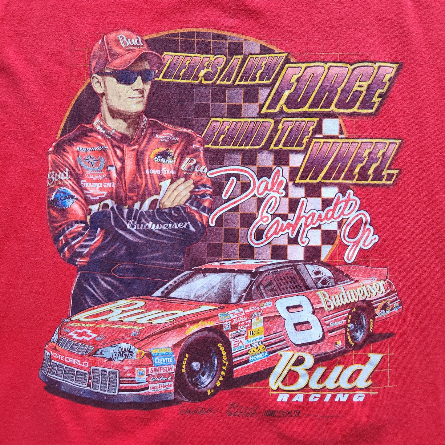 Vtg Dale Earnhardt Jr. Nascar Racing Bud Budweiser 2XL Tee Shirt