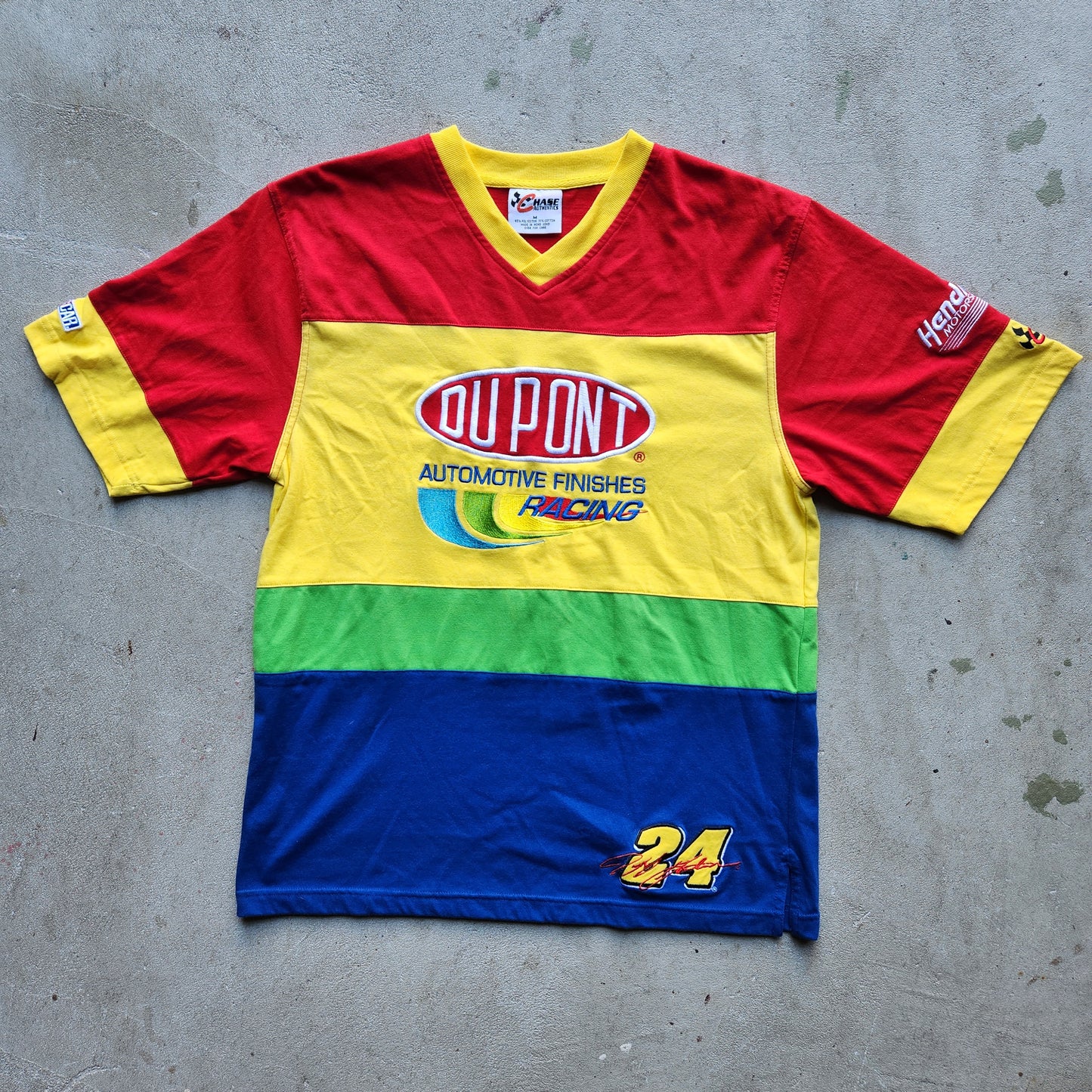 Vtg Nascar Jeff Gordon Dupont Racing Shirt Chase Color Block Tee