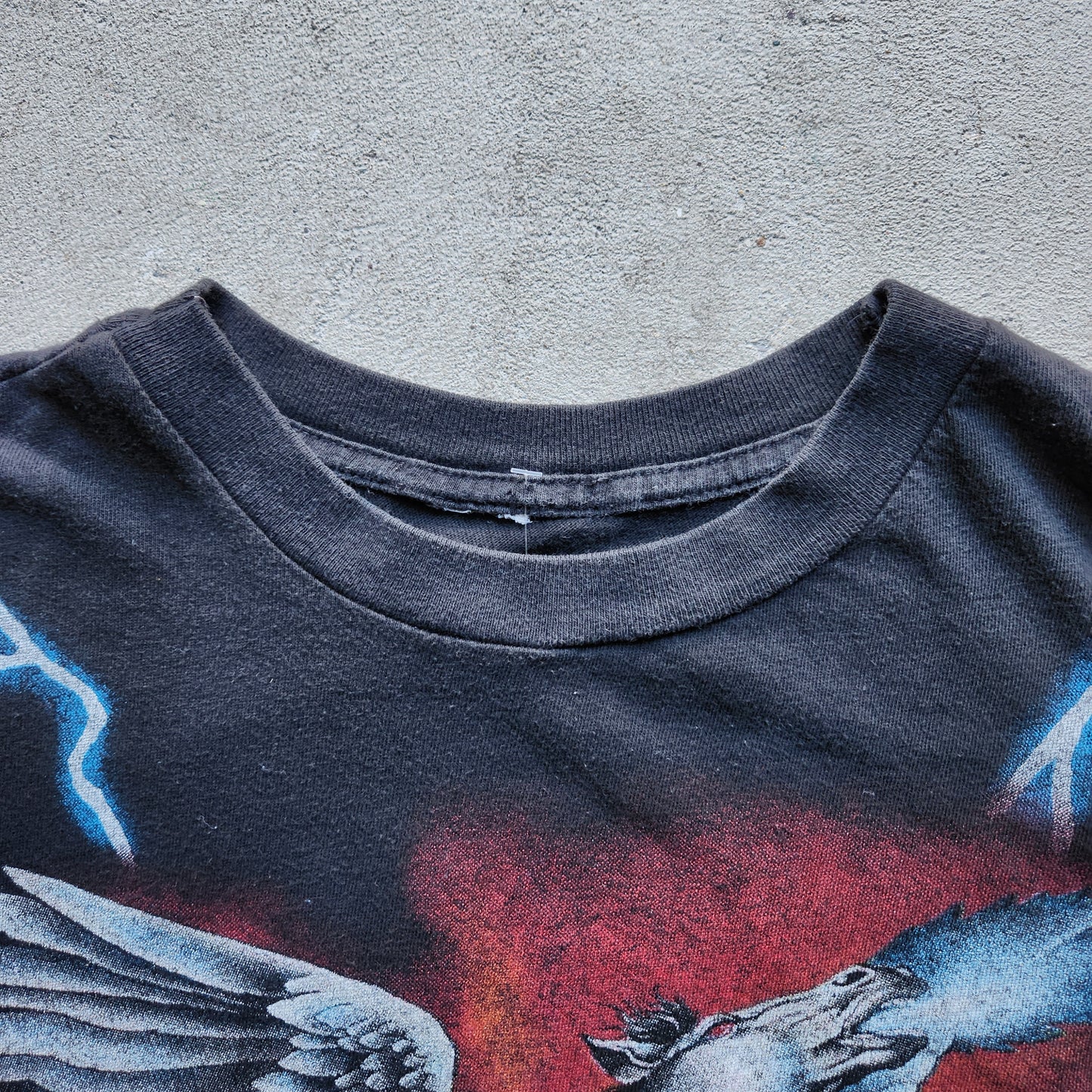 Vintage USA Thunder Pegasus Lightning Tee Shirt 90s Biker AOP