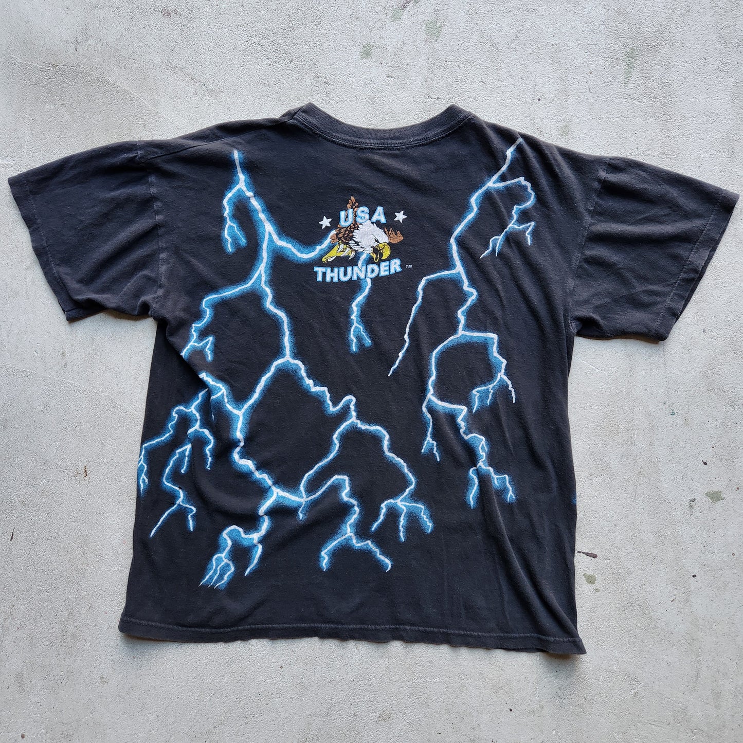 Vintage USA Thunder Pegasus Lightning Tee Shirt 90s Biker AOP