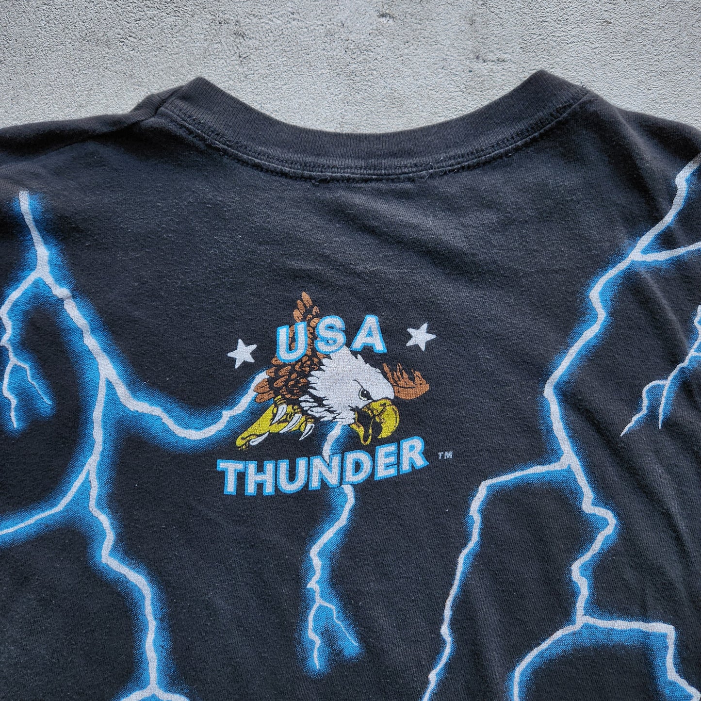 Vintage USA Thunder Pegasus Lightning Tee Shirt 90s Biker AOP