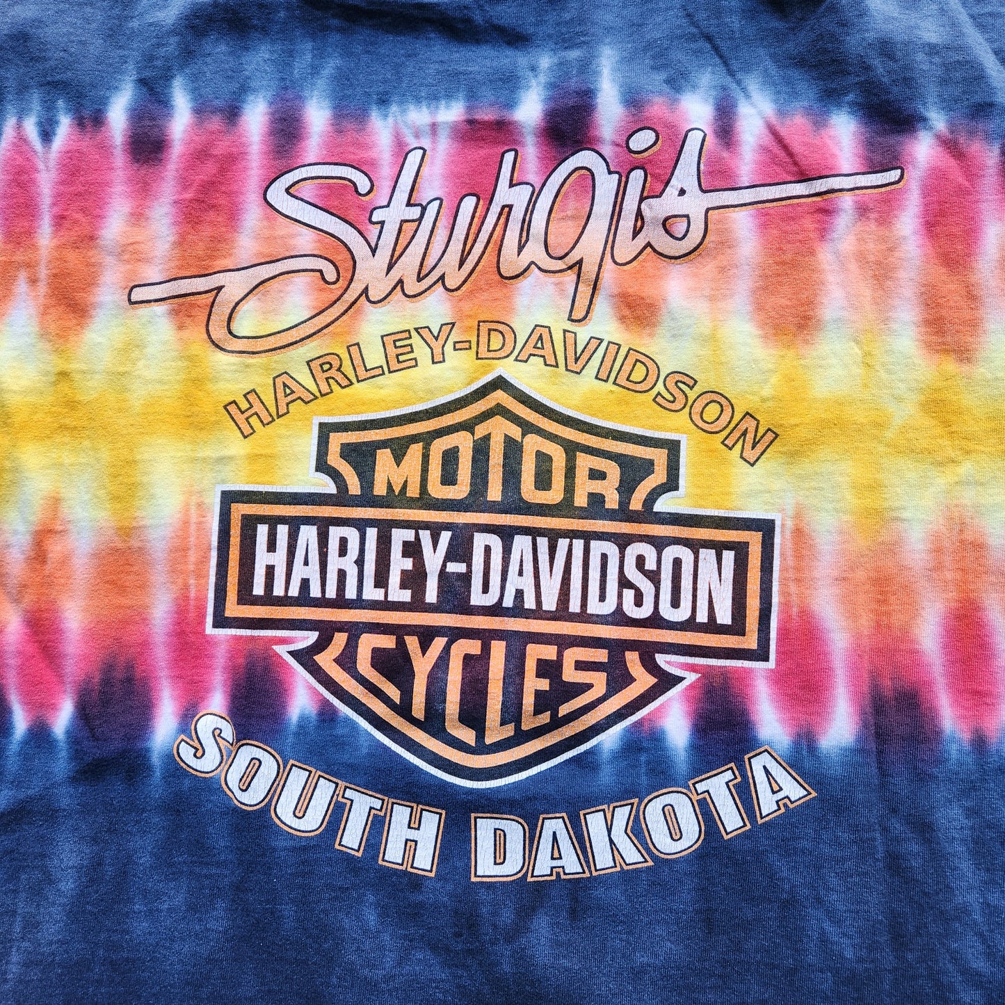 Vtg 2004 Sturgis Tie Dye Cut Off Shirt Black Hills Rally Biker Motorcycle Tee