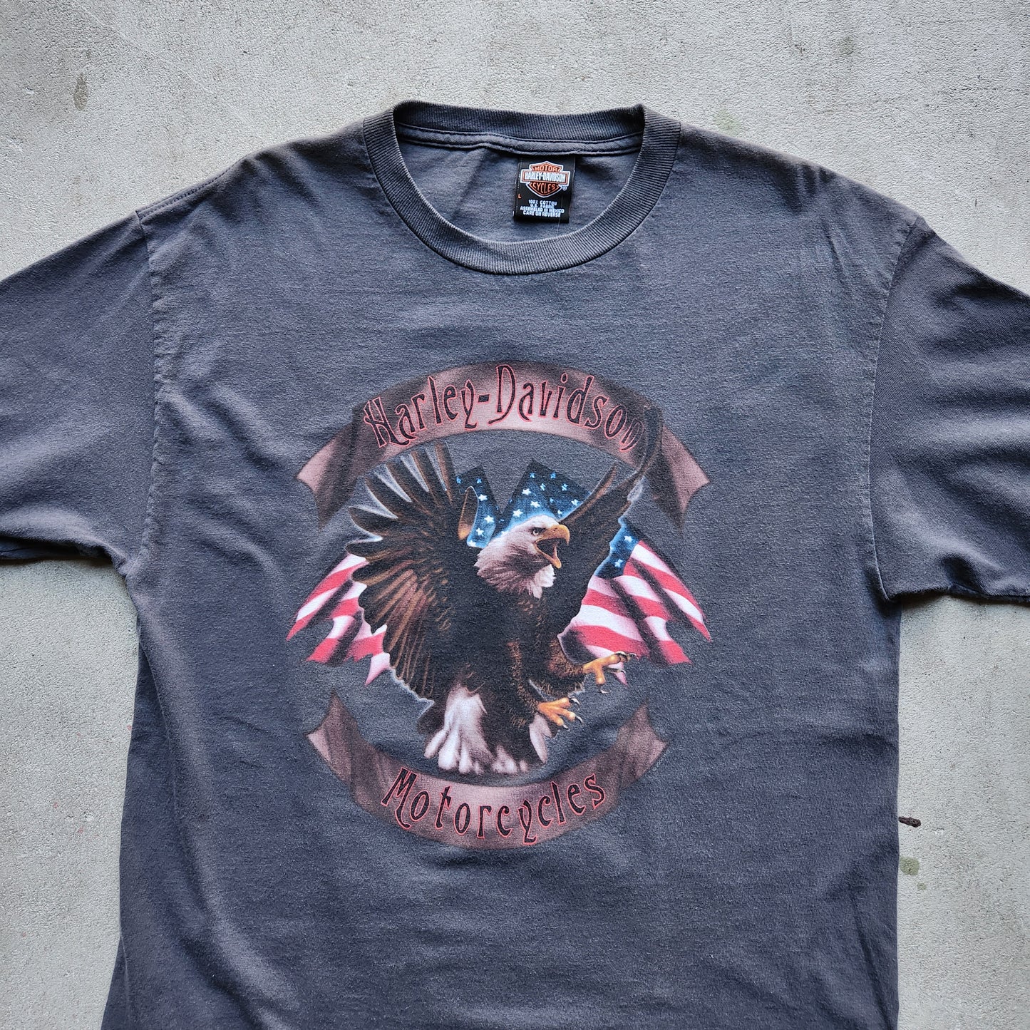 Harley Davidson Shirt Motorcycles Large Bald Eagle San Diego California Biker Tee