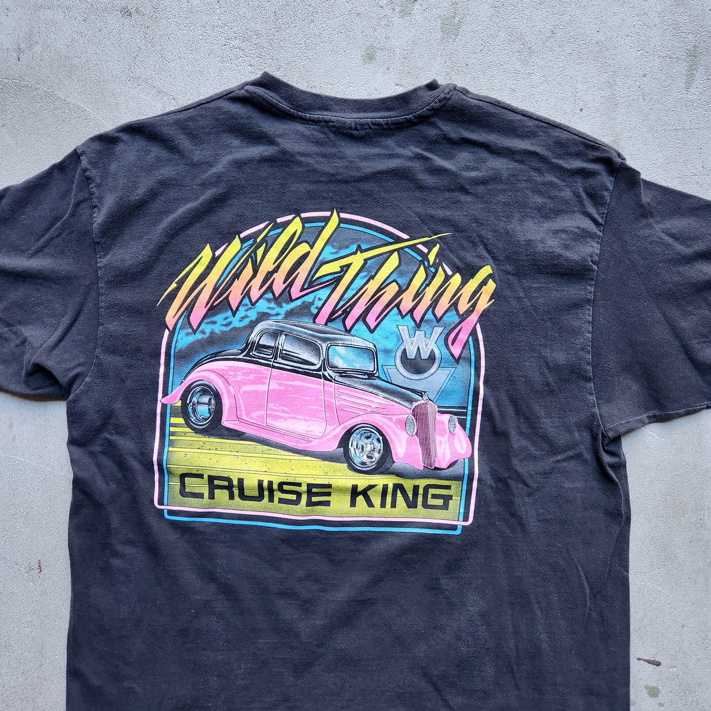 Vintage 1992 Cruise King Wild Thing Shirt XL Herbie's Black Hot Rod 90s Tee