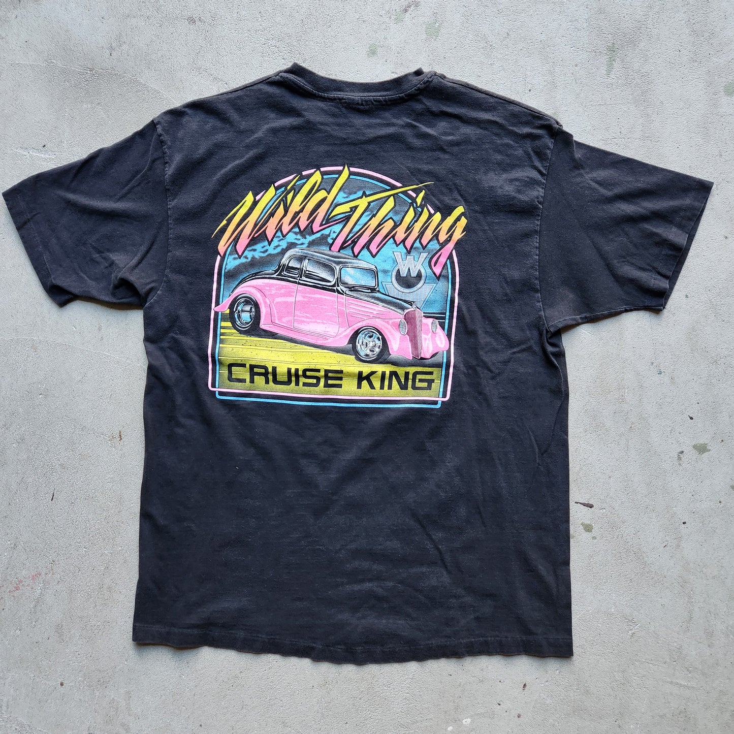 Vintage 1992 Cruise King Wild Thing Shirt XL Herbie's Black Hot Rod 90s Tee