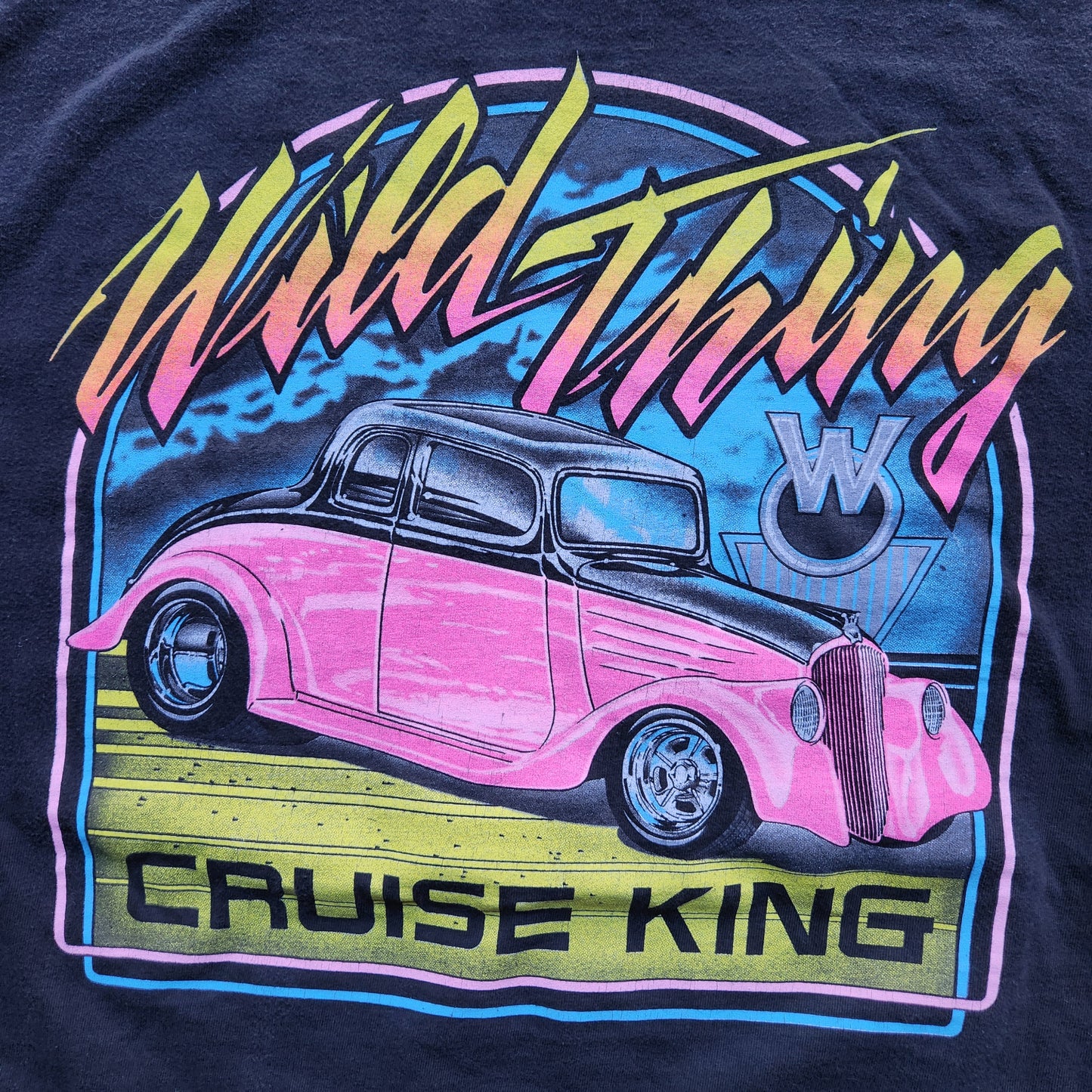 Vintage 1992 Cruise King Wild Thing Shirt XL Herbie's Black Hot Rod 90s Tee