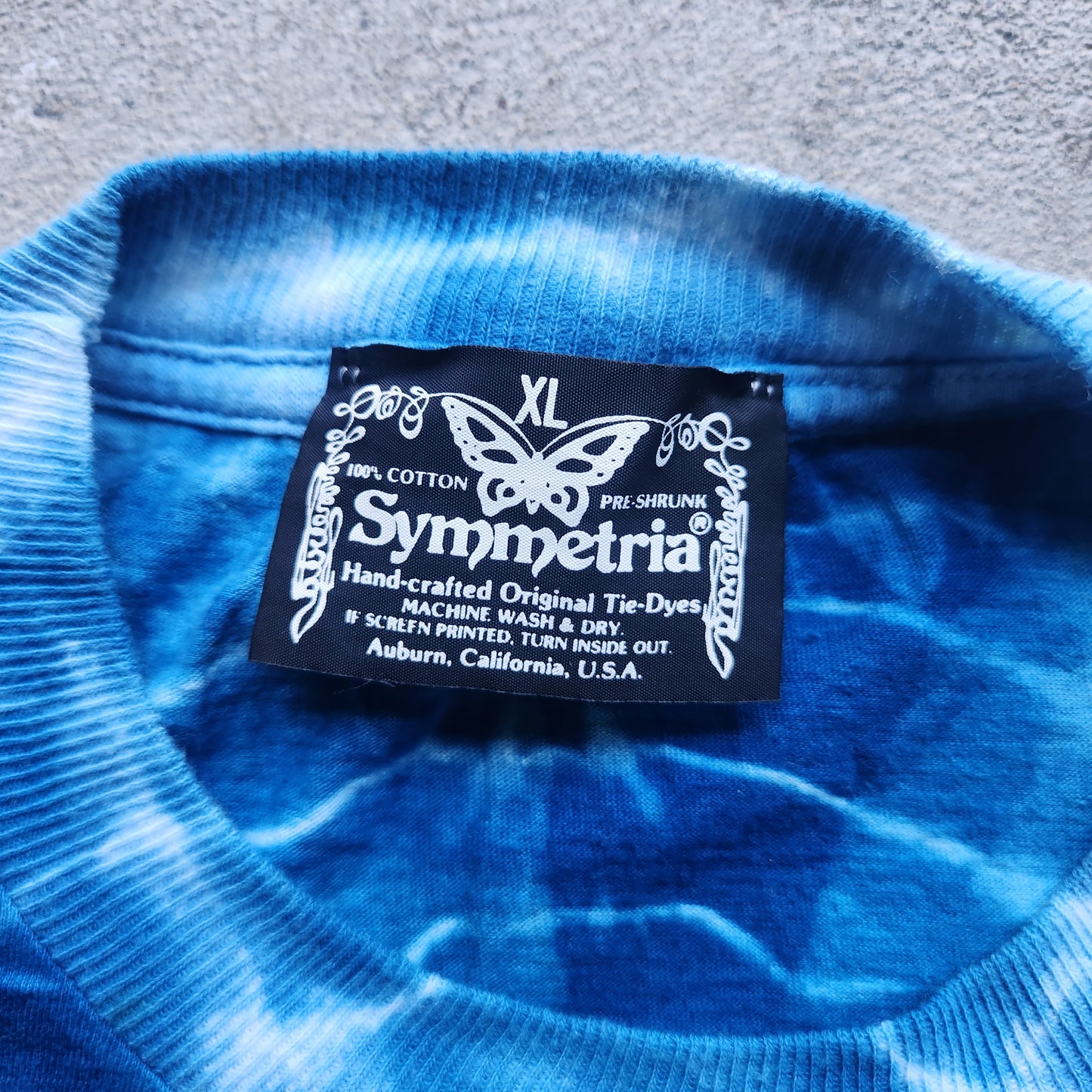 Vtg Symmetria Shirt Ying Yang Wave Ocean Moon Large XL Tie Dye Tee