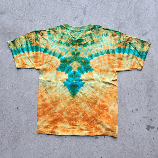 Vtv Symmetria Shirt Bull Skull Feathers Tie Dye Large XL Tee