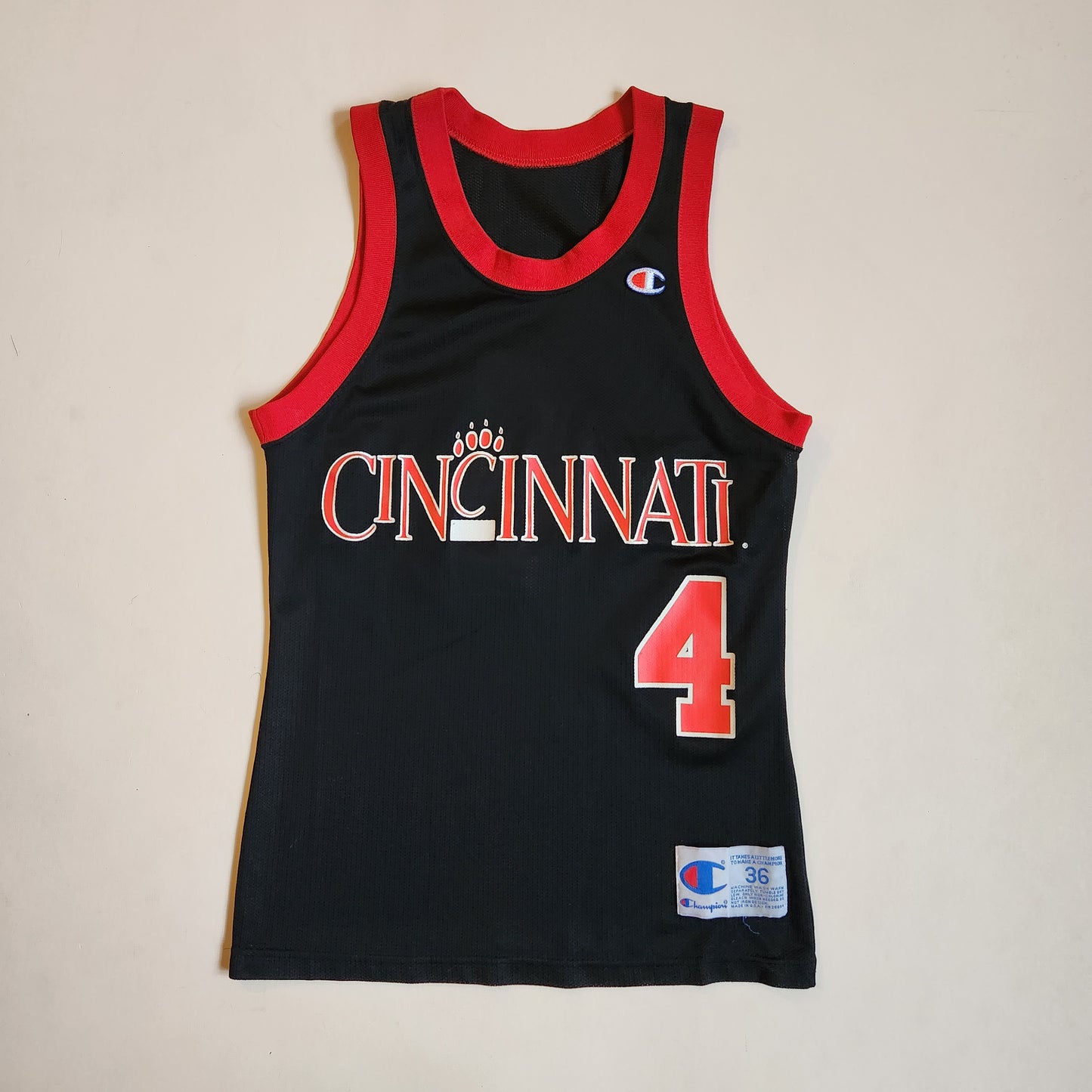 Vtg Cincinnati Bearcats Champion Jersey 36 Small 90s Basketball